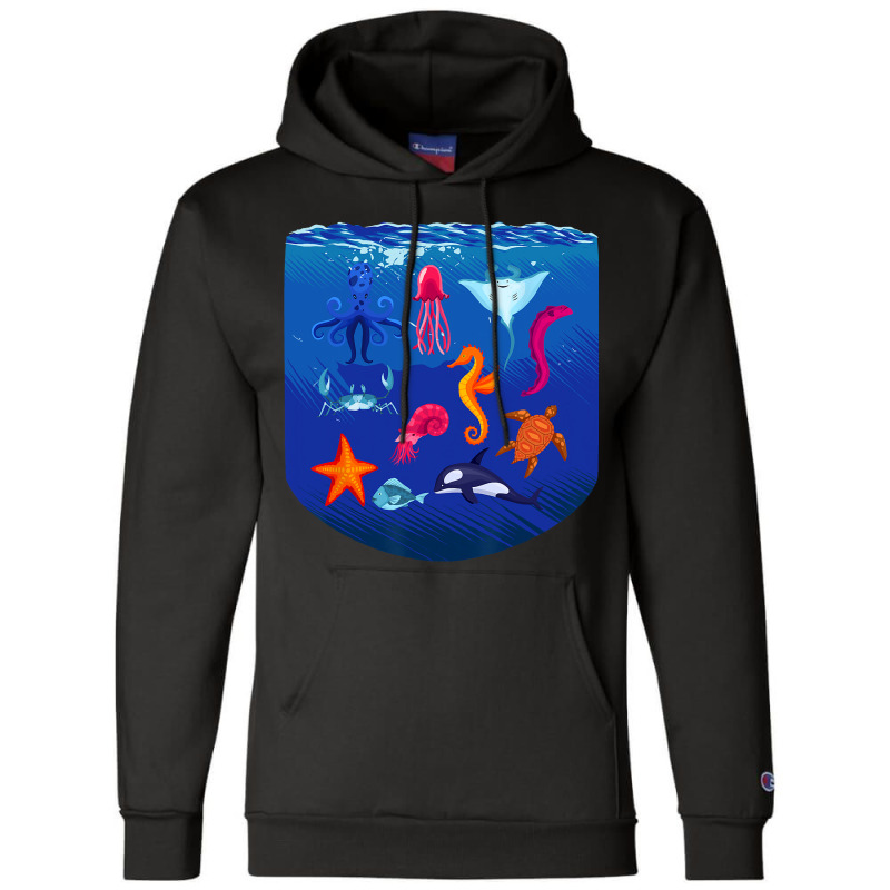 Sea Animals Ocean Life Creatures Lover For Kids Ch Champion Hoodie | Artistshot