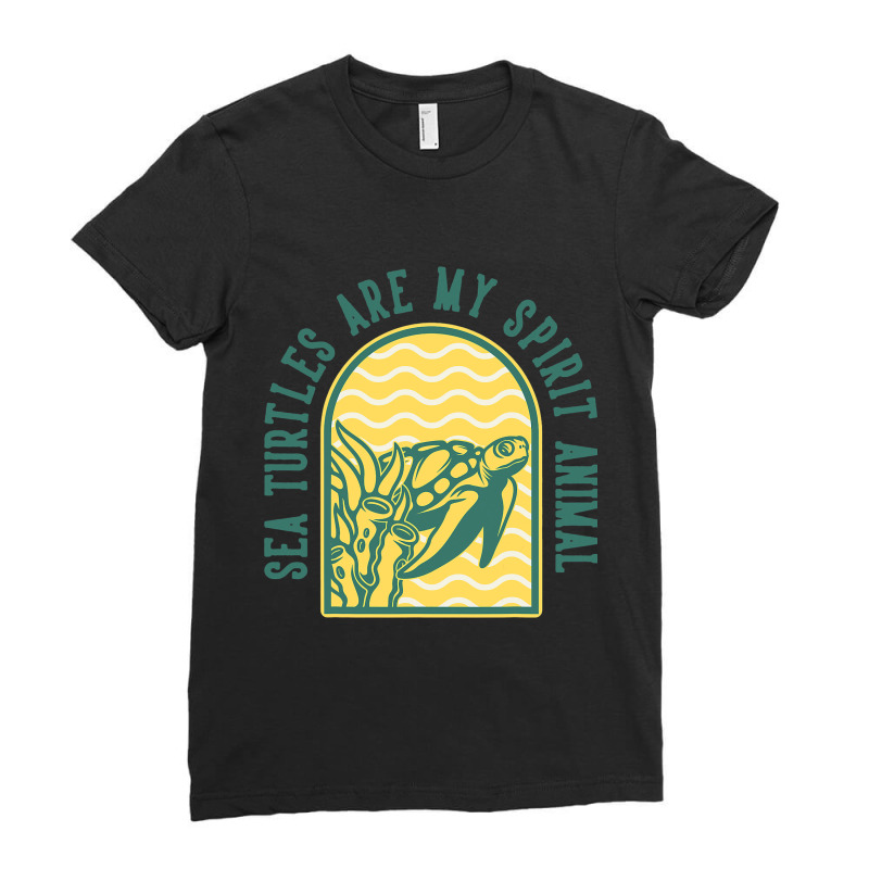 Sea Turtles Are My Spirit Animal 2sea Turtle Ladies Fitted T-Shirt by CharleaPeguer | Artistshot