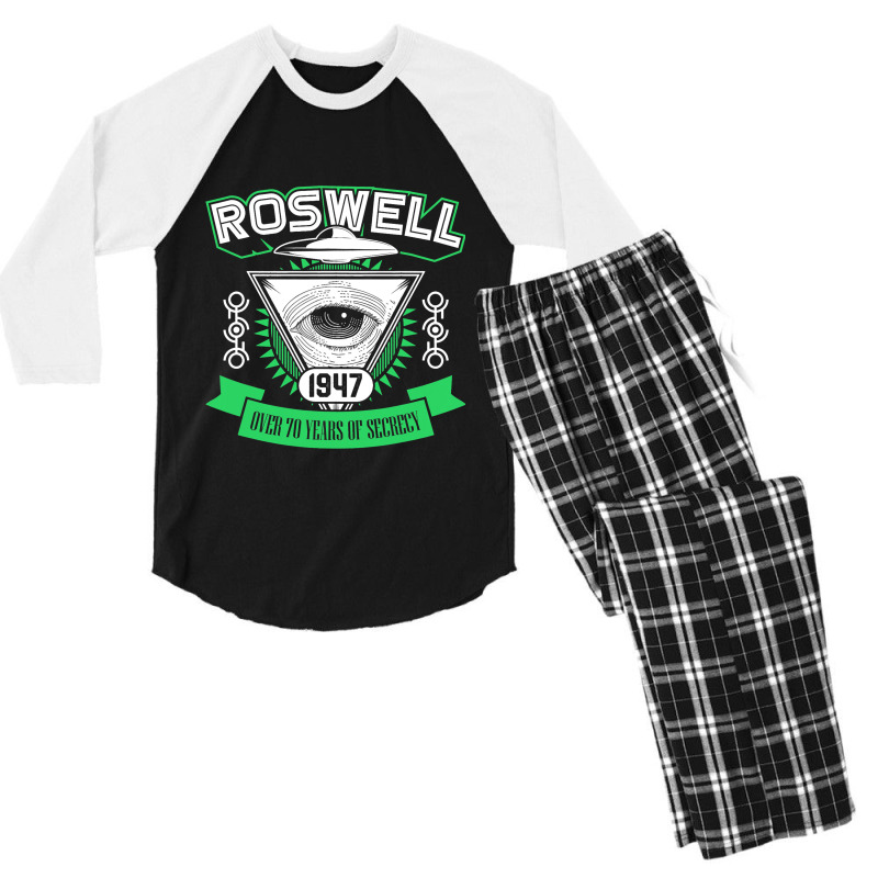 Roswell 1947 Alien Area 51 Conspiracy Theory Men's 3/4 Sleeve Pajama Set | Artistshot