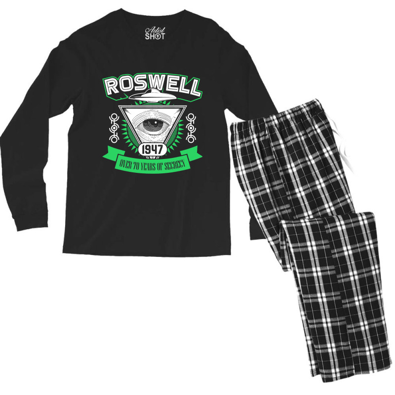 Roswell 1947 Alien Area 51 Conspiracy Theory Men's Long Sleeve Pajama Set | Artistshot