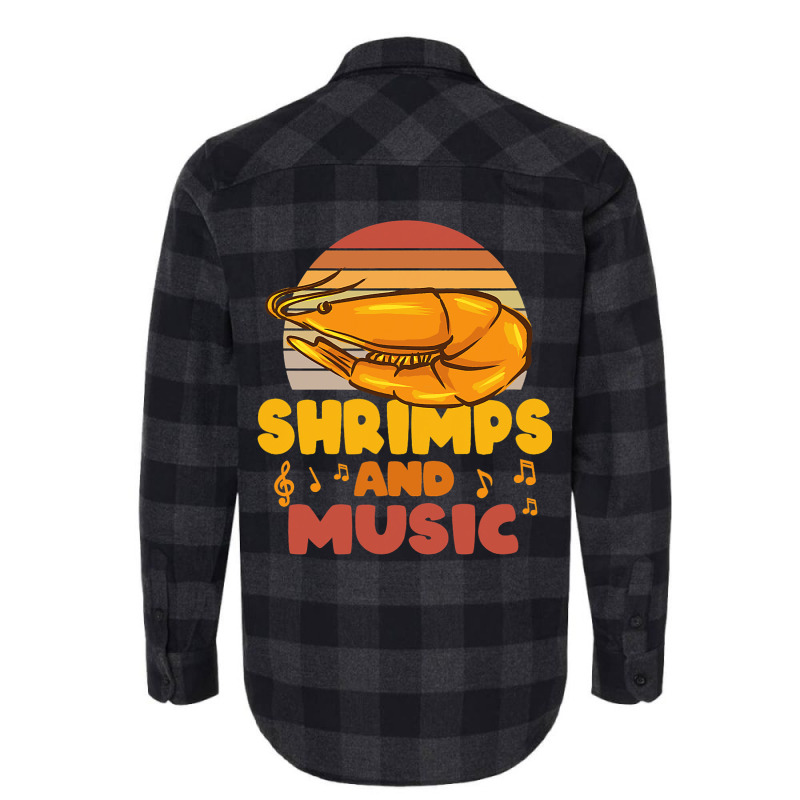 Shrimps And Music Musician Music Notes Prawn Flannel Shirt by TODDJARVIS | Artistshot