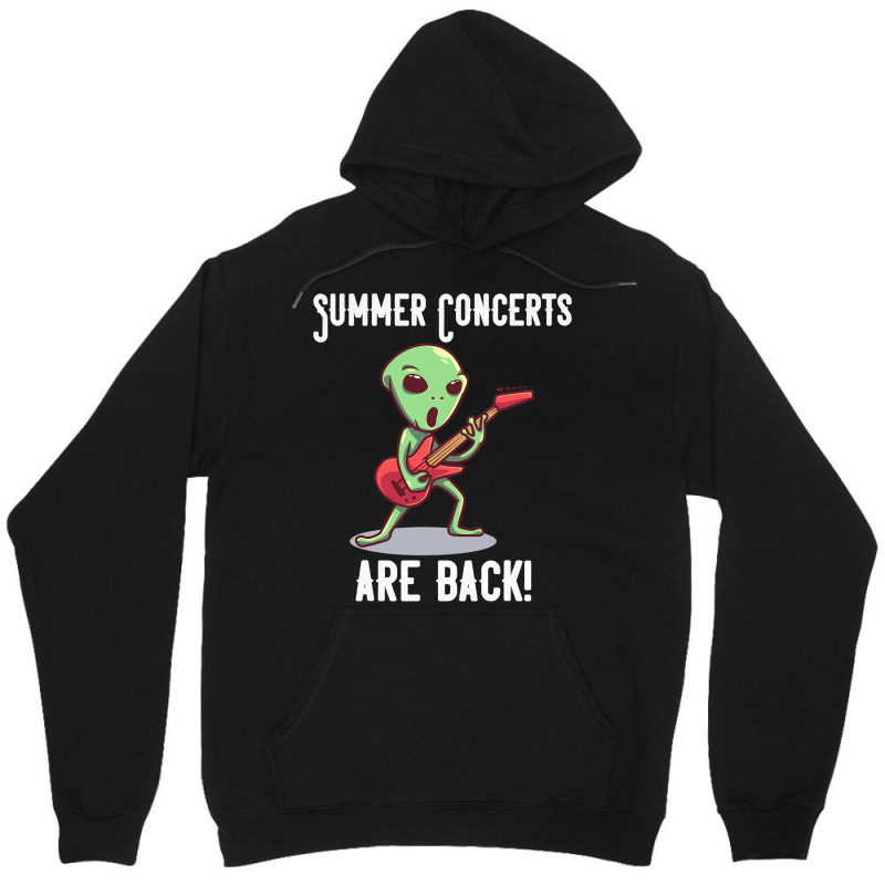 Summer Concerts Are Back Funny Alien Guitar Music Unisex Hoodie | Artistshot