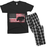 Rhino Rhinoceros 4th Of July American Flag Usa Pat Men's T-shirt Pajama Set | Artistshot