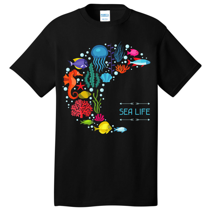 Sea Life Jellyfish Fish Starfish Ocean Beach Lover Basic T-shirt | Artistshot