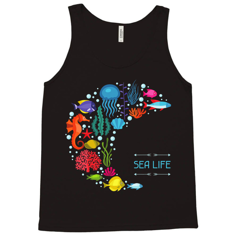 Sea Life Jellyfish Fish Starfish Ocean Beach Lover Tank Top | Artistshot