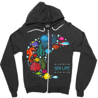 Sea Life Jellyfish Fish Starfish Ocean Beach Lover Zipper Hoodie | Artistshot