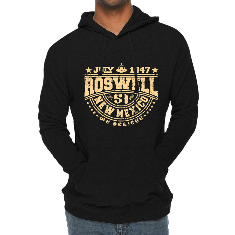 Roswell July 1947 Incident New Mexico Alien Ufo Uf Lightweight Hoodie | Artistshot