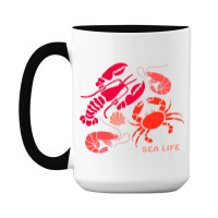 Sea Life Lobster Crab Shrimp And Clams Ocean Seafo 15 Oz Coffee Mug | Artistshot