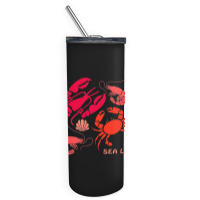 Sea Life Lobster Crab Shrimp And Clams Ocean Seafo Skinny Tumbler | Artistshot