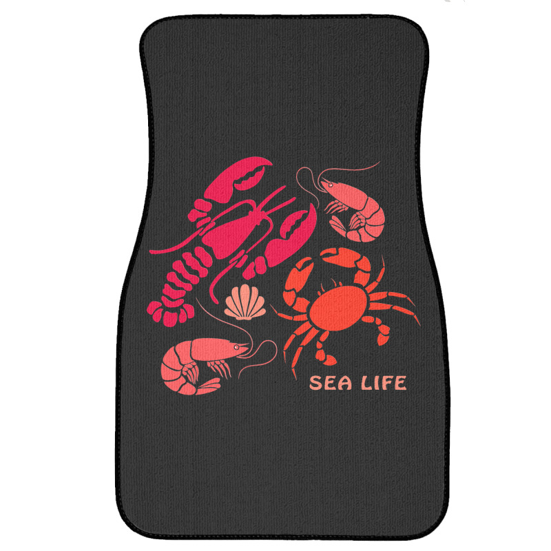 Sea Life Lobster Crab Shrimp And Clams Ocean Seafo Front Car Mat | Artistshot