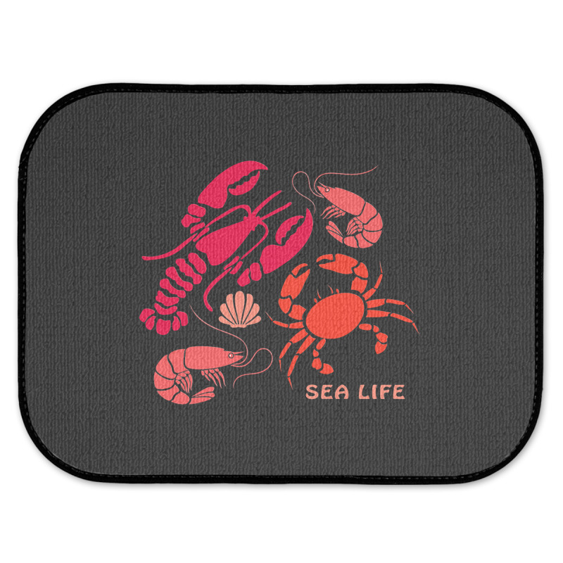 Sea Life Lobster Crab Shrimp And Clams Ocean Seafo Rear Car Mat | Artistshot