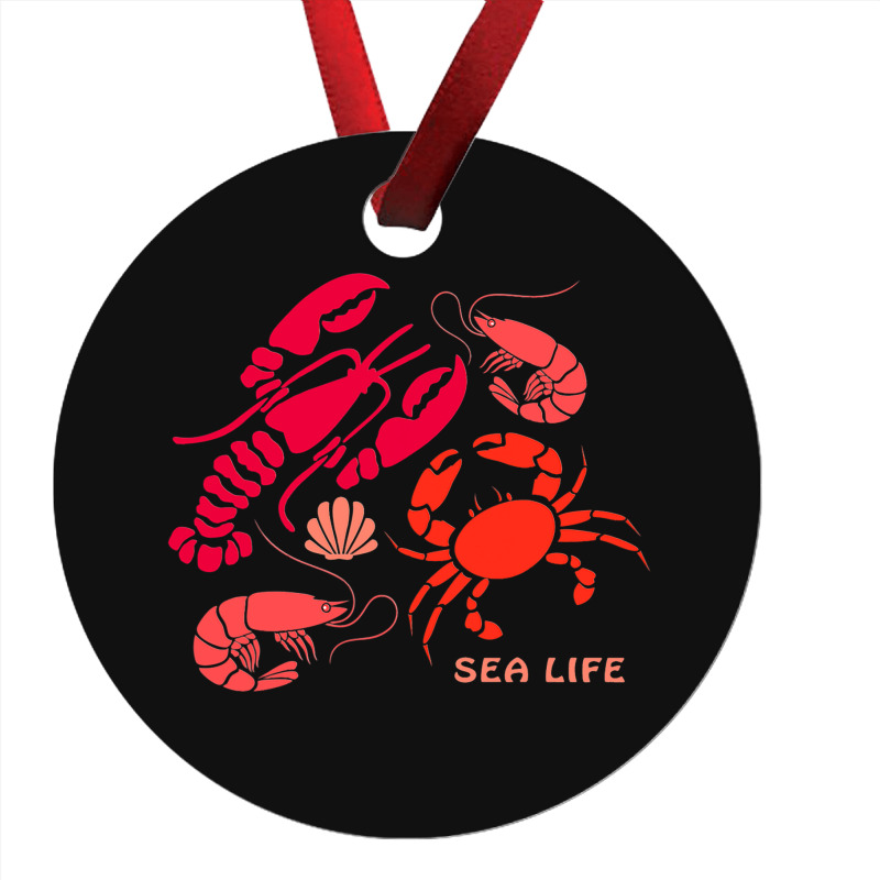 Sea Life Lobster Crab Shrimp And Clams Ocean Seafo Ornament | Artistshot