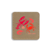 Sea Life Lobster Crab Shrimp And Clams Ocean Seafo Square Leatherette Patch | Artistshot