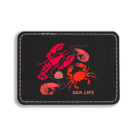 Sea Life Lobster Crab Shrimp And Clams Ocean Seafo Rectangle  Leatherette Patch | Artistshot