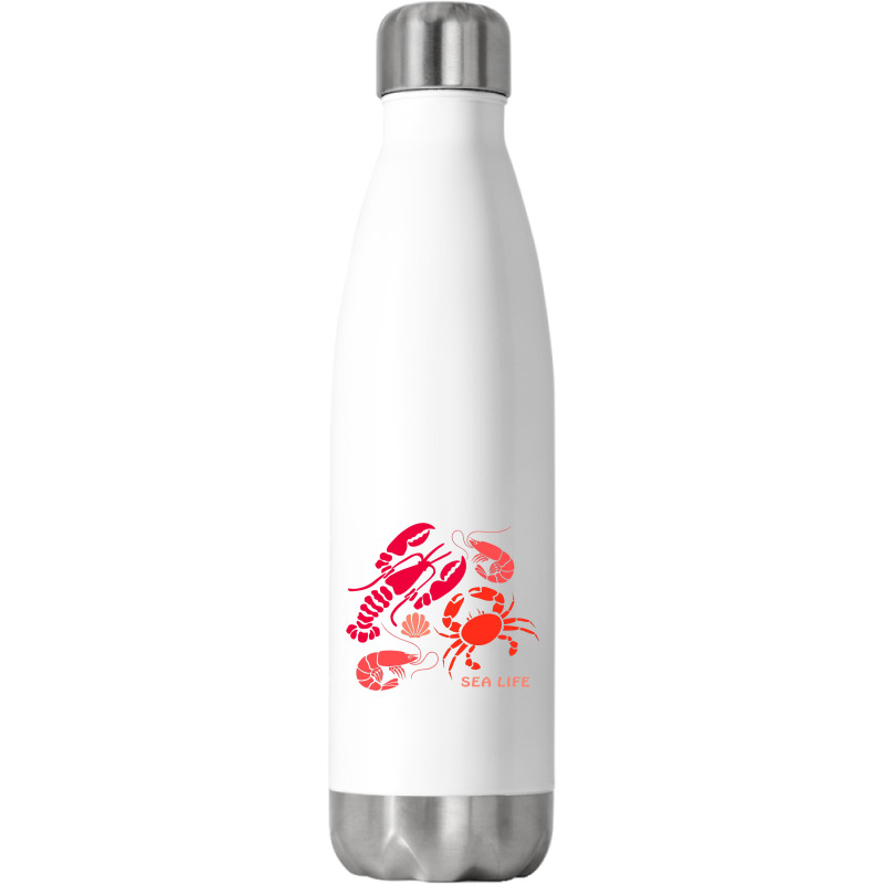 Sea Life Lobster Crab Shrimp And Clams Ocean Seafo Stainless Steel Water Bottle | Artistshot