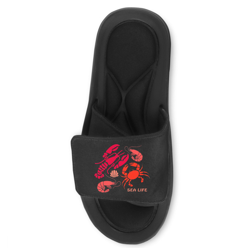 Sea Life Lobster Crab Shrimp And Clams Ocean Seafo Slide Sandal | Artistshot