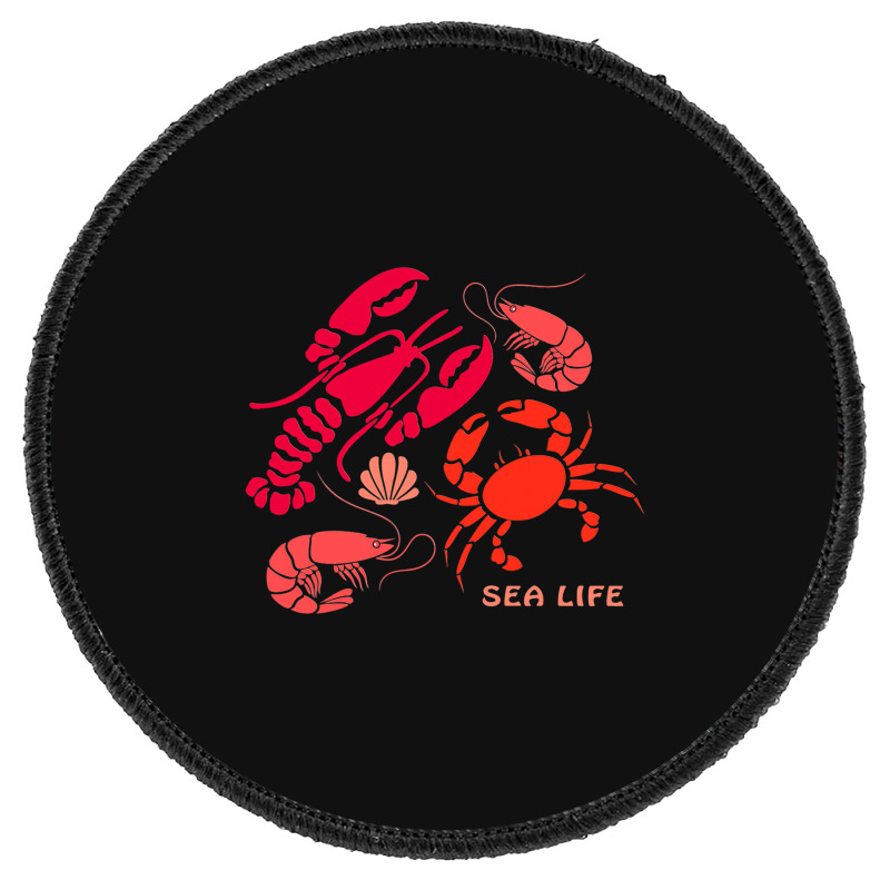 Sea Life Lobster Crab Shrimp And Clams Ocean Seafo Round Patch | Artistshot