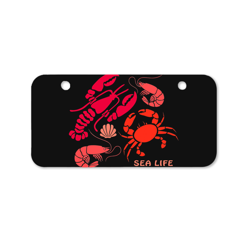 Sea Life Lobster Crab Shrimp And Clams Ocean Seafo Bicycle License Plate | Artistshot