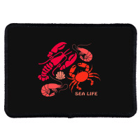 Sea Life Lobster Crab Shrimp And Clams Ocean Seafo Rectangle Patch | Artistshot