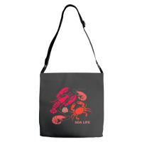 Sea Life Lobster Crab Shrimp And Clams Ocean Seafo Adjustable Strap Totes | Artistshot