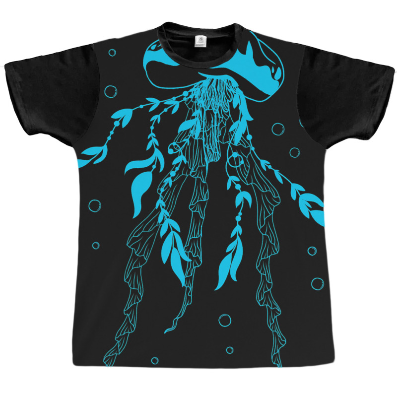 Sea Ocean Life Blue Jellyfish Graphic T-shirt | Artistshot