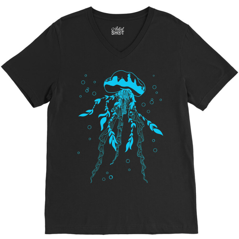 Sea Ocean Life Blue Jellyfish V-neck Tee | Artistshot