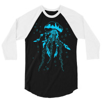 Sea Ocean Life Blue Jellyfish 3/4 Sleeve Shirt | Artistshot