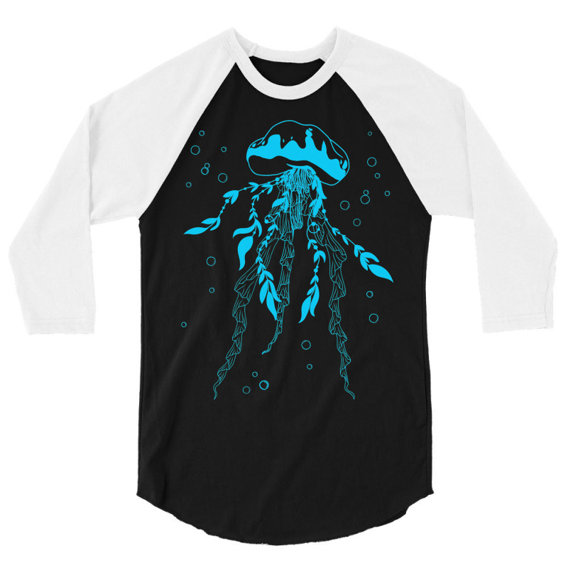 Sea Ocean Life Blue Jellyfish 3/4 Sleeve Shirt | Artistshot