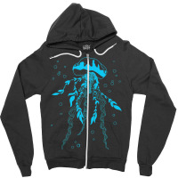 Sea Ocean Life Blue Jellyfish Zipper Hoodie | Artistshot