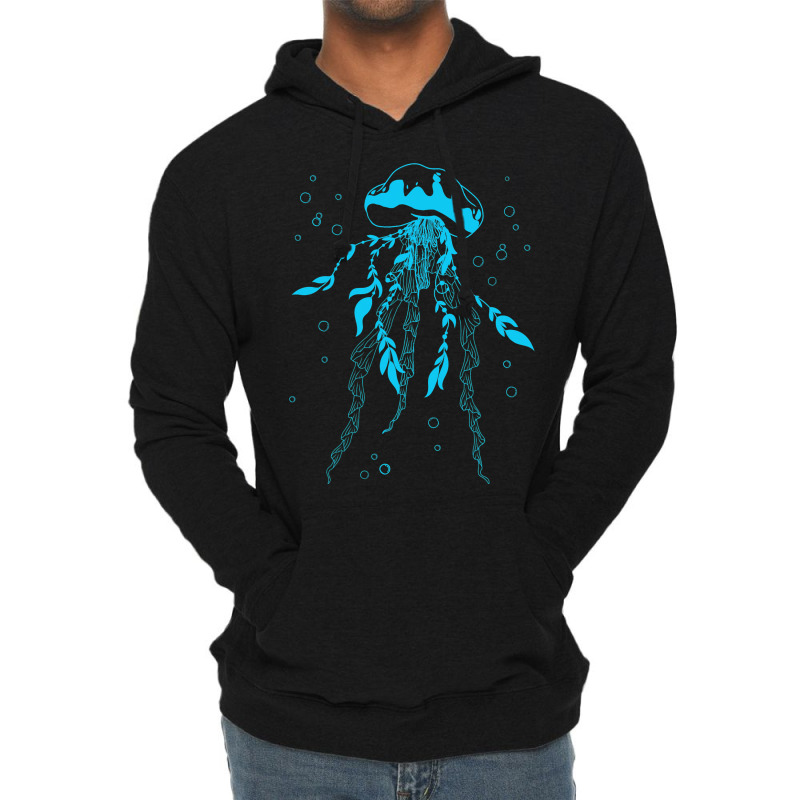 Sea Ocean Life Blue Jellyfish Lightweight Hoodie | Artistshot