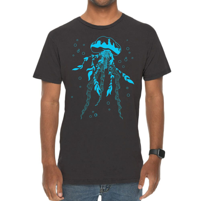 Sea Ocean Life Blue Jellyfish Vintage T-shirt | Artistshot