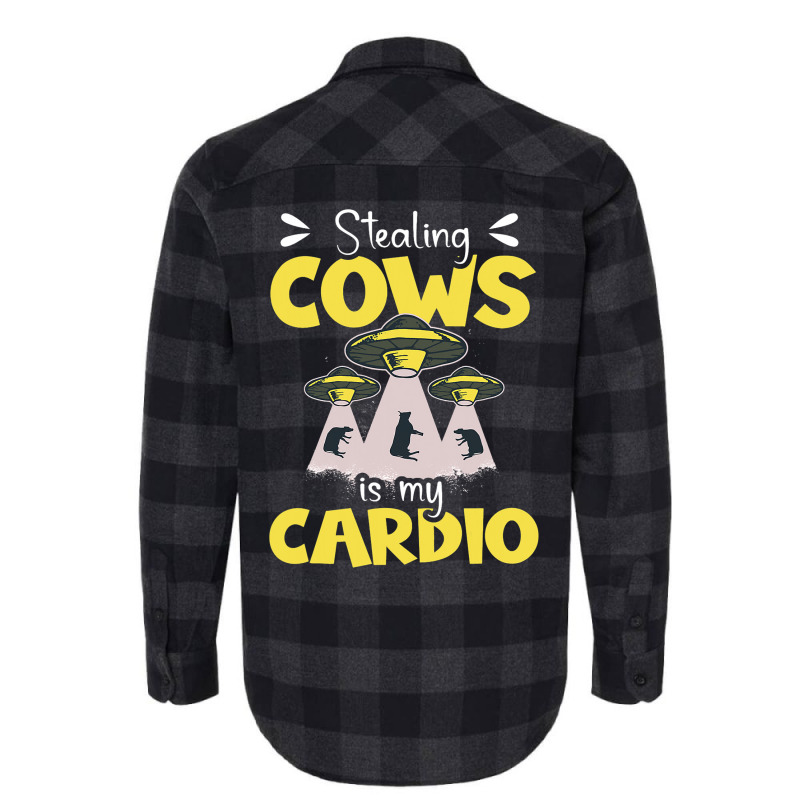 Stealing Cows Is My Cardio Design For An Alien Ner Flannel Shirt | Artistshot