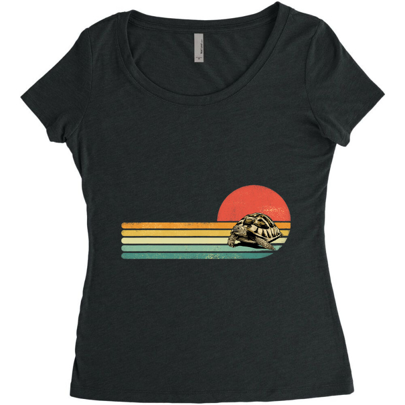 Retro Vintage Sea Turtle Tortoise Ocean Marine Ani Women's Triblend Scoop T-shirt by KYERRAREED | Artistshot