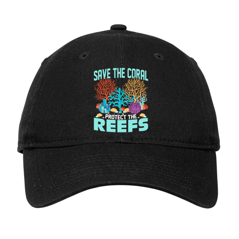 Save The Coral Protect The Reefs Marine Biology Sc Adjustable Cap by KYERRAREED | Artistshot