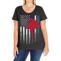 Sea Turtle 4th Of July Gift American Flag Usa 2ame Ladies Curvy T-shirt | Artistshot