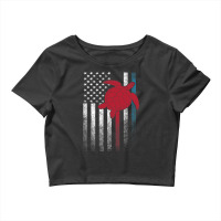 Sea Turtle 4th Of July Gift American Flag Usa 2ame Crop Top | Artistshot