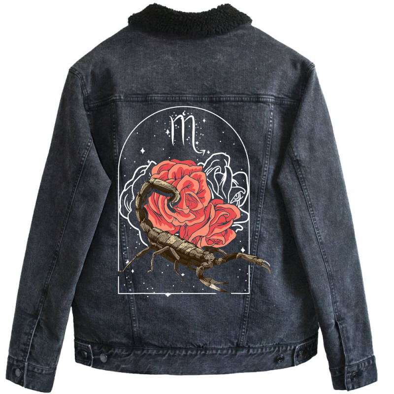 Scorpion Horoscope 2zodiac Sign 2born November Oct Unisex Sherpa-lined Denim Jacket | Artistshot