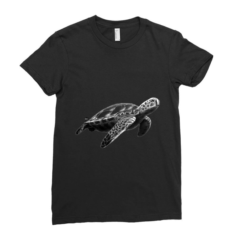 Sea Turtle 22 Ladies Fitted T-Shirt by JOHNBLOMEYER | Artistshot