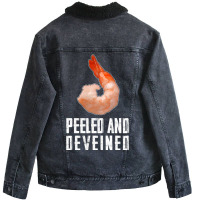 Shrimp Cocktail Sauce Lemon Prawn Shellfish Crusta Unisex Sherpa-lined Denim Jacket | Artistshot