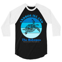 Sea Turtle Andros Island Bahamas Ocean 3/4 Sleeve Shirt | Artistshot