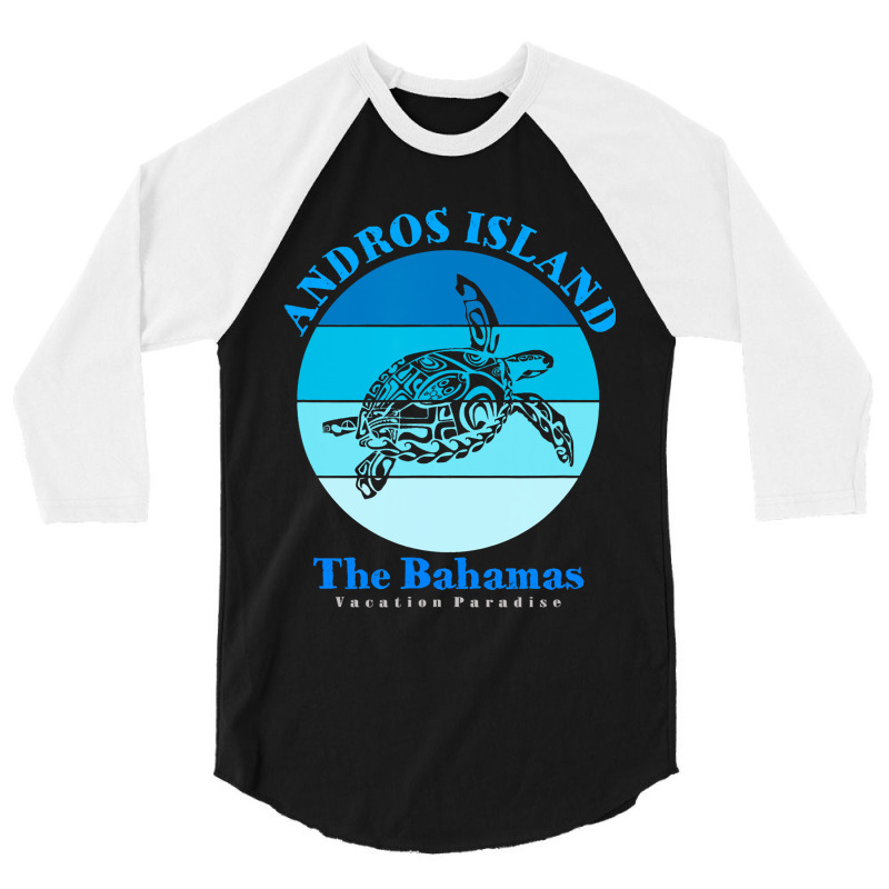 Sea Turtle Andros Island Bahamas Ocean 3/4 Sleeve Shirt | Artistshot