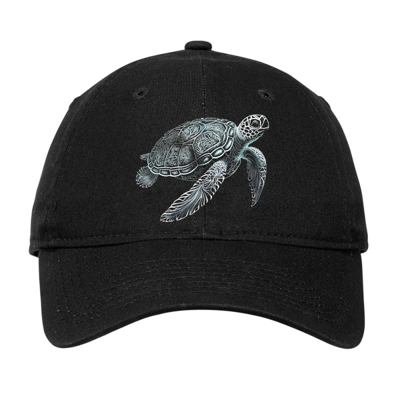 Sea Turtle Beach Lover Ocean Animal Graphic Novelt Adjustable Cap by SamiaJarar | Artistshot