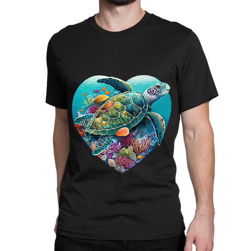 Sea Turtle Beach Lover Ocean Animal Graphic Novelt Classic T-shirt by EdwardVadez | Artistshot