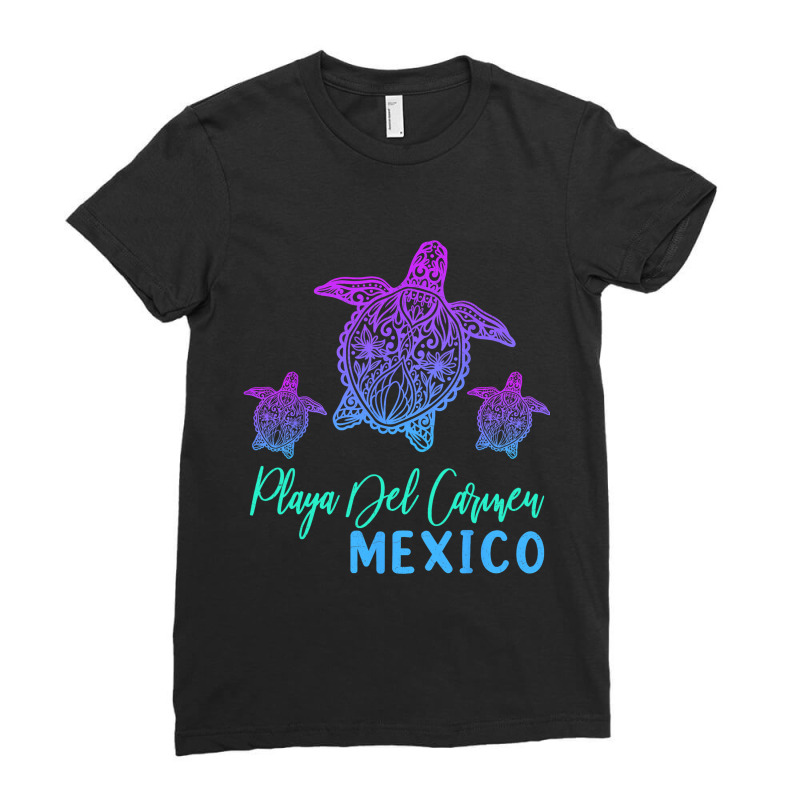 Summer Vacation Sea Turtle Mexico Playa Del Carmen Ladies Fitted T-Shirt by VanesaSettles | Artistshot