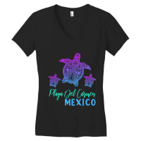 Summer Vacation Sea Turtle Mexico Playa Del Carmen Women's V-neck T-shirt | Artistshot