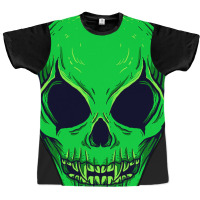 Scary Alien Ufo Trippy Green Alien Skull Halloween Graphic T-shirt | Artistshot