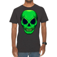 Scary Alien Ufo Trippy Green Alien Skull Halloween Vintage T-shirt | Artistshot