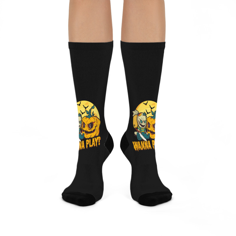 Scary Horror Doll Funny Halloween Horror Costume Crew Socks | Artistshot