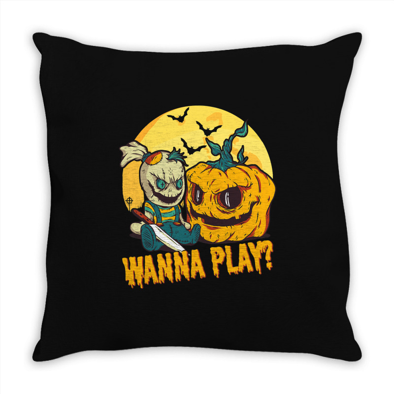 Scary Horror Doll Funny Halloween Horror Costume Throw Pillow | Artistshot