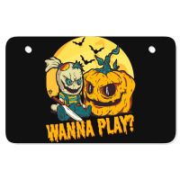 Scary Horror Doll Funny Halloween Horror Costume Atv License Plate | Artistshot